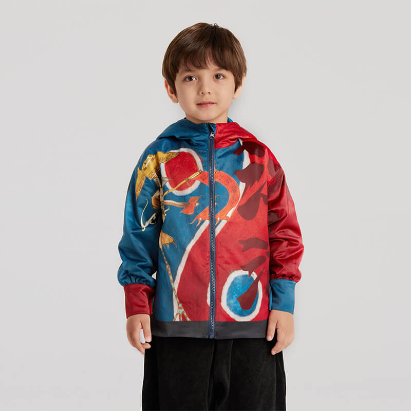 Jianghu Zipped Jacket-5-color-Bright Red -  NianYi, Chinese Traditional Clothing for Kids