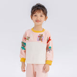 Dragon Long Colorblock Dragon with NianYi Pullover Sweatshirt-2 -  NianYi, Chinese Traditional Clothing for Kids