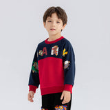 Dragon Long Colorblock Dragon with NianYi Pullover Sweatshirt-3 -  NianYi, Chinese Traditional Clothing for Kids