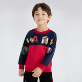 Dragon Long Colorblock Dragon with NianYi Pullover Sweatshirt-4 -  NianYi, Chinese Traditional Clothing for Kids