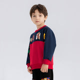 Dragon Long Colorblock Dragon with NianYi Pullover Sweatshirt-9-color-NianYi Red -  NianYi, Chinese Traditional Clothing for Kids