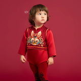 Lucky Bunny Chinese Style Long Sleeve Baby Bodysuit-1-color-NianYi Red -  NianYi, Chinese Traditional Clothing for Kids