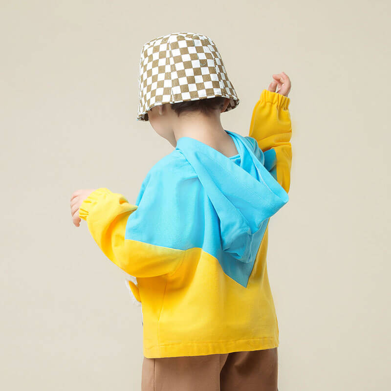 Color Block Hoodie-4 -  NianYi, Chinese Traditional Clothing for Kids