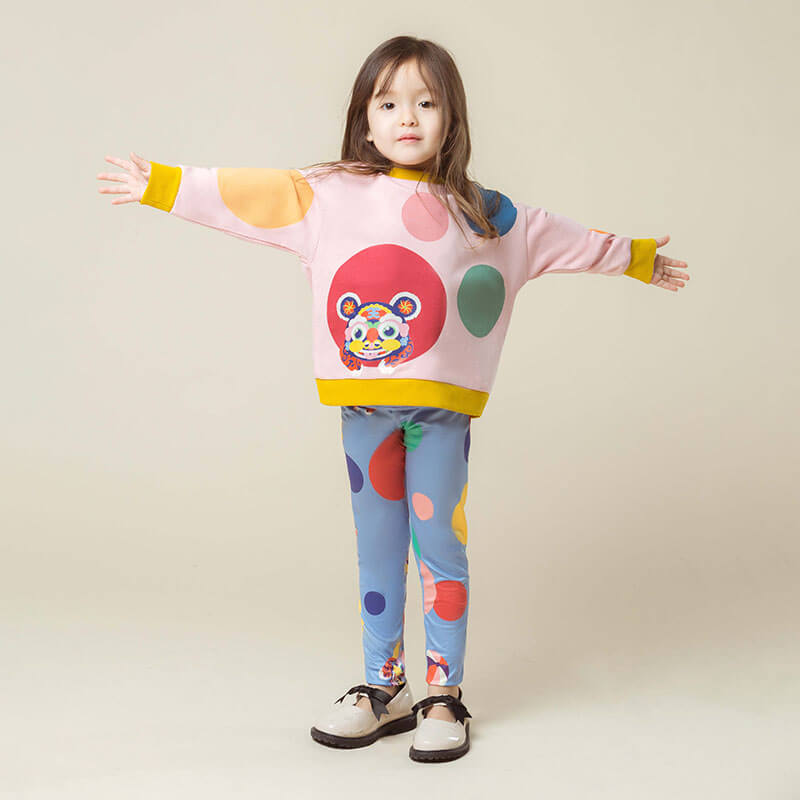 Polka Dots Sweatshirt-4 -  NianYi, Chinese Traditional Clothing for Kids