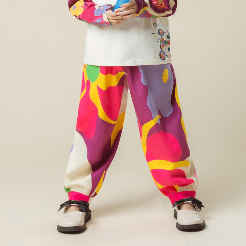 Traditional Splash Ink Painting Pants-2 -  NianYi, Chinese Traditional Clothing for Kids