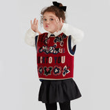 Lucky Bunny Vest-5-color-NianYi Red -  NianYi, Chinese Traditional Clothing for Kids