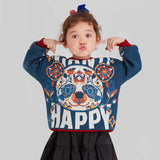 Incredible Beast Panda Sweater-6-color-Dark Blue -  NianYi, Chinese Traditional Clothing for Kids