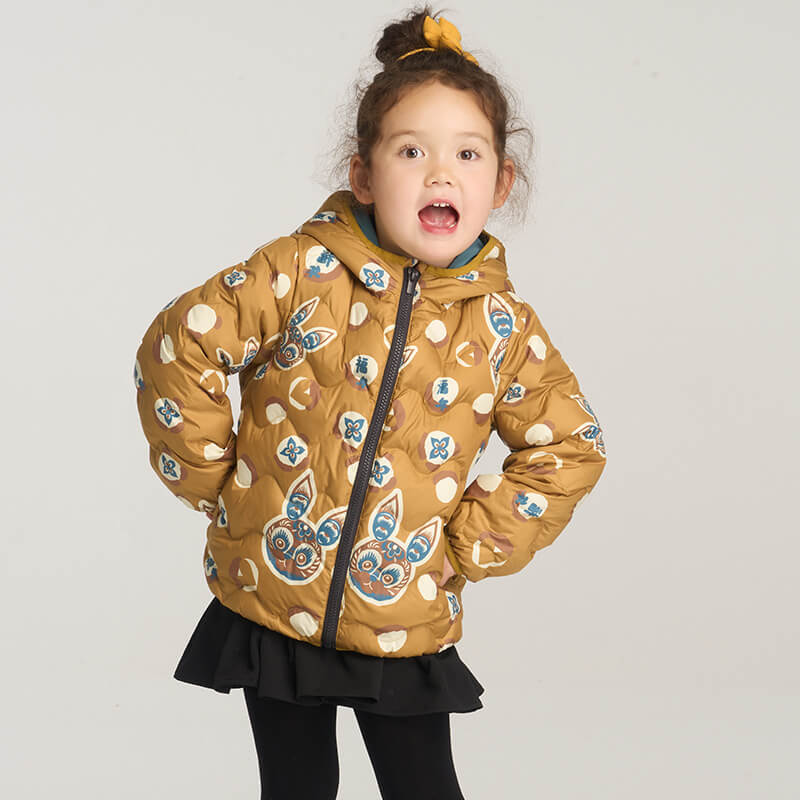 Lucky Bunny Head Downcoat-10 -  NianYi, Chinese Traditional Clothing for Kids