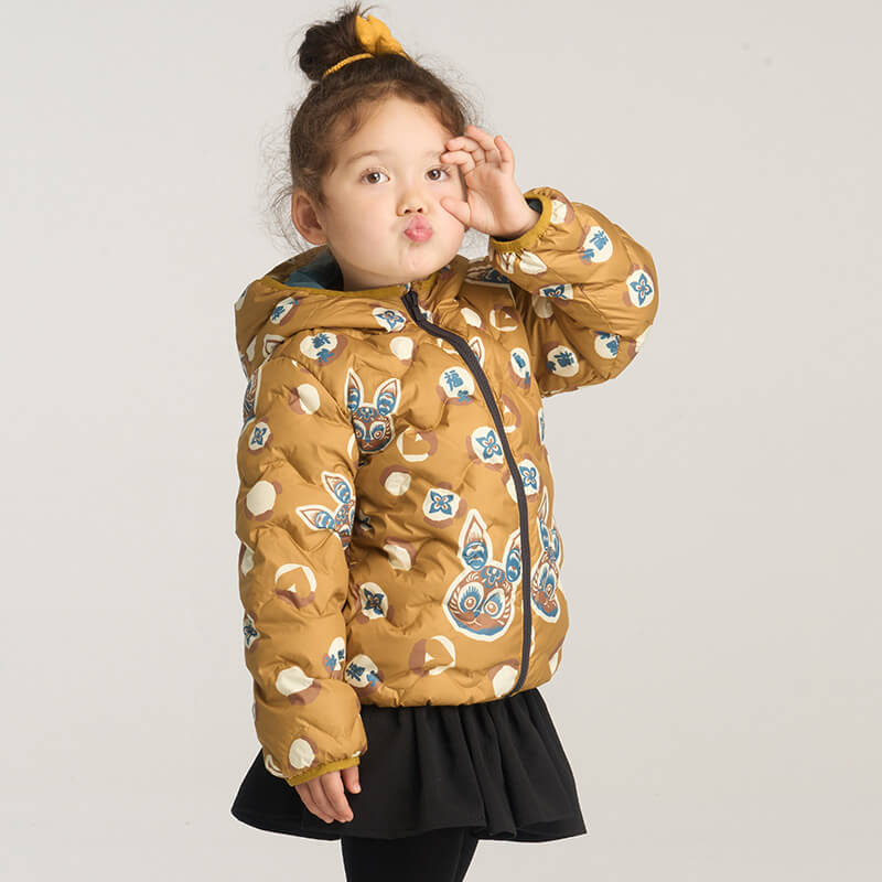 Lucky Bunny Head Downcoat-11 -  NianYi, Chinese Traditional Clothing for Kids