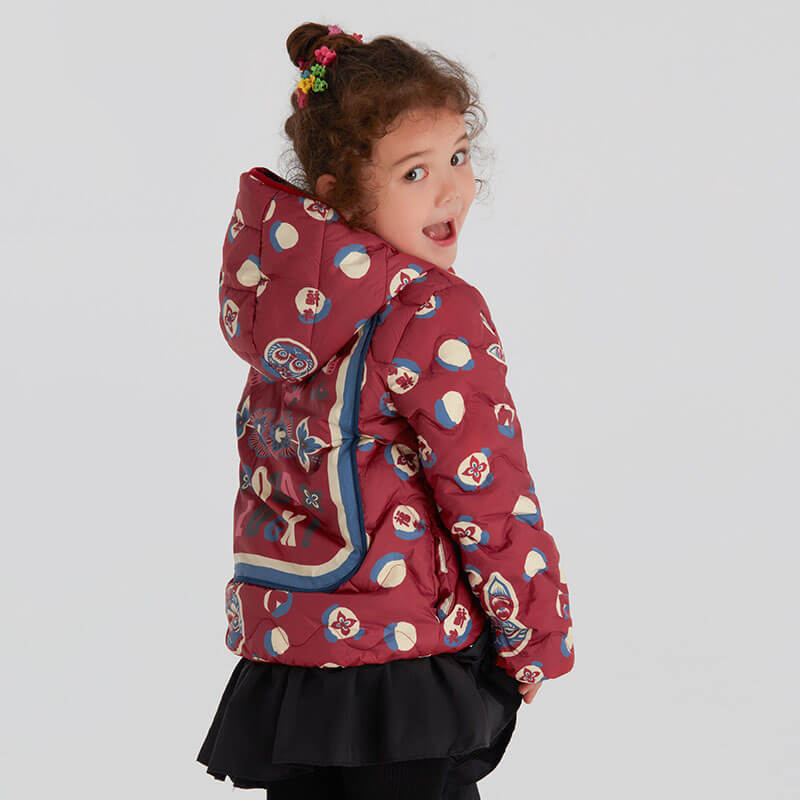 Lucky Bunny Head Downcoat-2 -  NianYi, Chinese Traditional Clothing for Kids