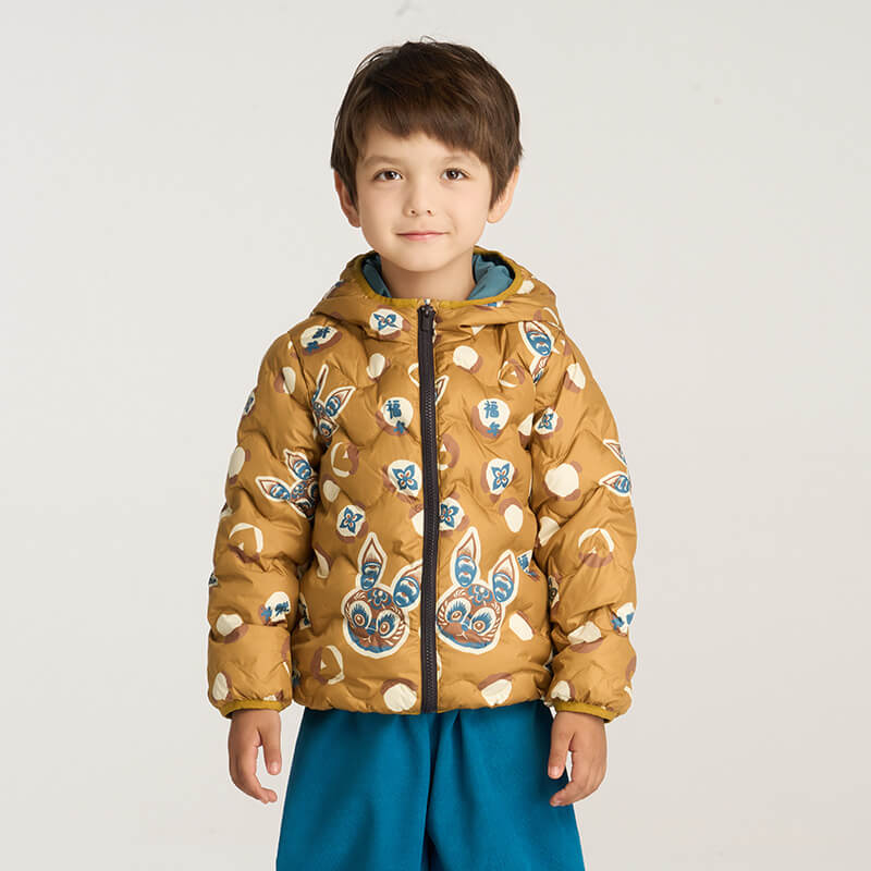 Lucky Bunny Head Downcoat-9 -  NianYi, Chinese Traditional Clothing for Kids