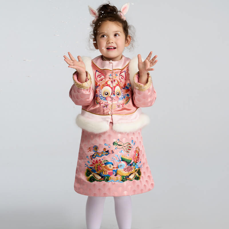 Lucky Bunny Magua Set-4 -  NianYi, Chinese Traditional Clothing for Kids