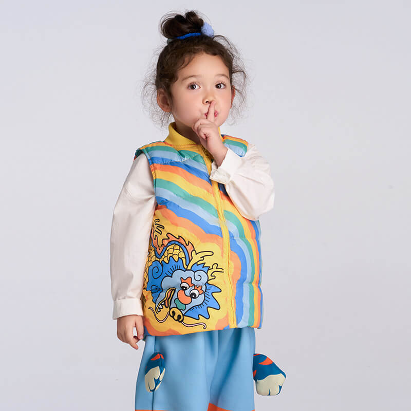 Lucky Bunny Puffer Vest-1 -  NianYi, Chinese Traditional Clothing for Kids
