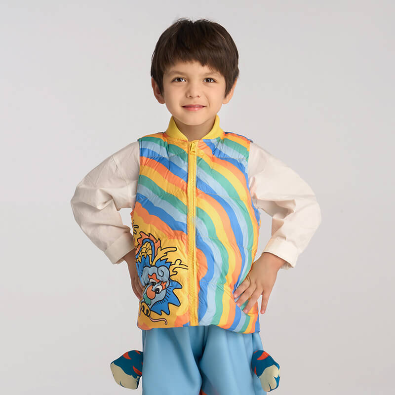Lucky Bunny Puffer Vest-6 -  NianYi, Chinese Traditional Clothing for Kids