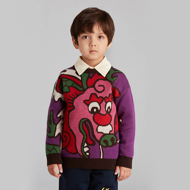 Incredible Beast Dragon Long Sweater-4 -  NianYi, Chinese Traditional Clothing for Kids
