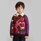 Incredible Beast Dragon Long Sweater-5-color-Coleus Purple -  NianYi, Chinese Traditional Clothing for Kids