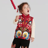 Zipped Lucky Bunny Head Vest-6-color-NianYi Red -  NianYi, Chinese Traditional Clothing for Kids