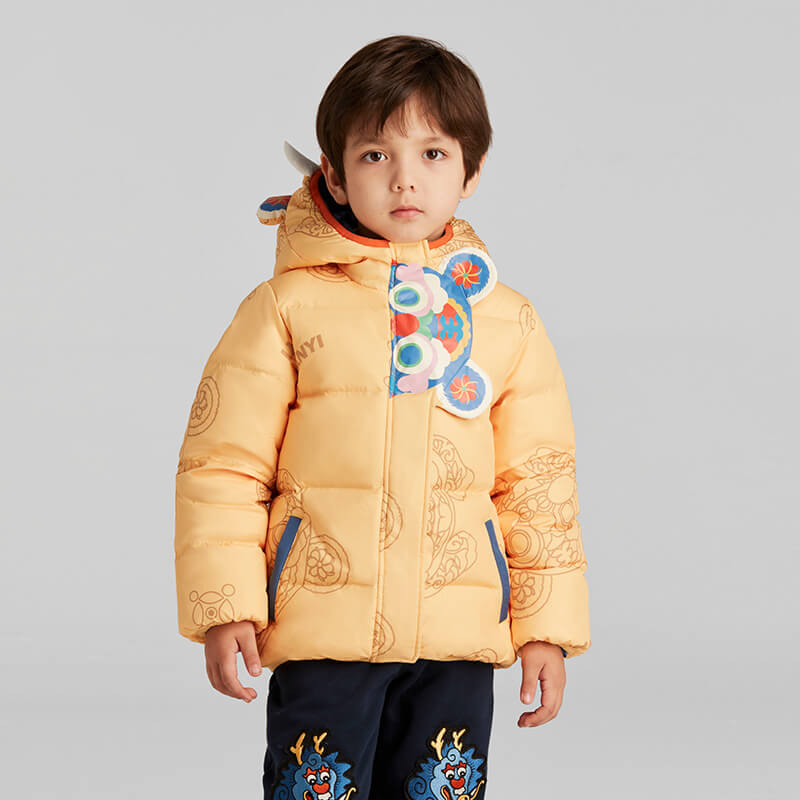 Lucky Bunny Style Puffer Jacket-12-color Grapefruit Yellow -  NianYi, Chinese Traditional Clothing for Kids