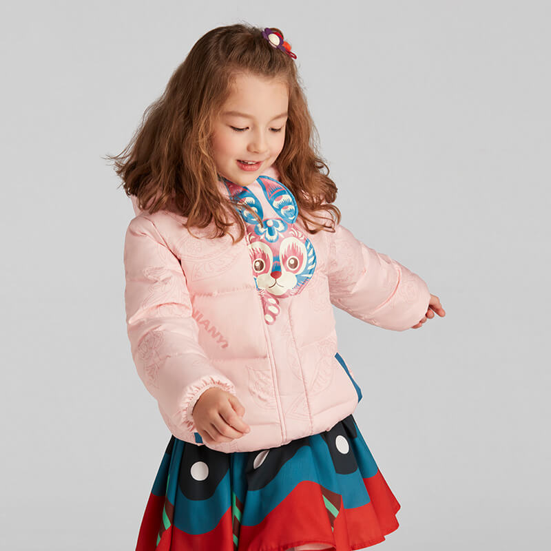 Lucky Bunny Style Puffer Jacket-4 -  NianYi, Chinese Traditional Clothing for Kids