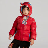 Lucky Bunny Style Puffer Jacket-9-color NianYi Red -  NianYi, Chinese Traditional Clothing for Kids