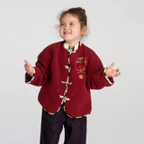 Happy Joy Fleece Tang Suit Coat-1 -  NianYi, Chinese Traditional Clothing for Kids