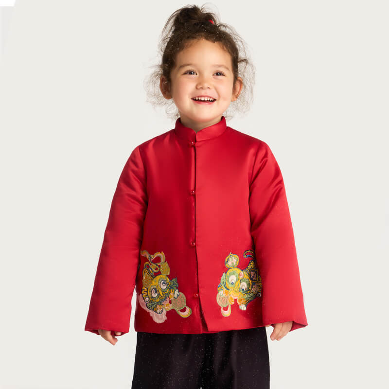 Lucky Bunny Tang Suit Coat-2-color-NianYi Red -  NianYi, Chinese Traditional Clothing for Kids