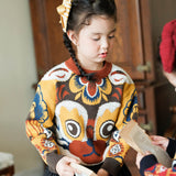 Lucky Bunny Contrast Sweater-7-color-Golden Hairpin Yellow -  NianYi, Chinese Traditional Clothing for Kids