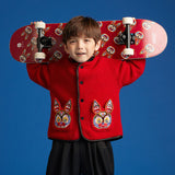 Lucky Bunny Fleece Chinese Jacket-2 -  NianYi, Chinese Traditional Clothing for Kids