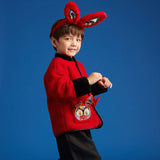 Lucky Bunny Fleece Chinese Jacket-4 -  NianYi, Chinese Traditional Clothing for Kids