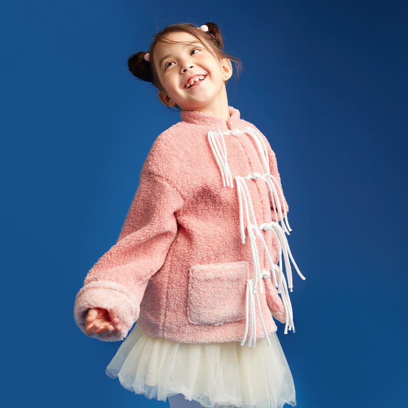 Happy Joy Tang Suit Coats-1-color-first peach pink -  NianYi, Chinese Traditional Clothing for Kids