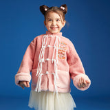 Happy Joy Tang Suit Coats-2-color-first peach pink -  NianYi, Chinese Traditional Clothing for Kids