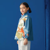 Rabbit Graphic Half zipper Pullover Jacket-5 -  NianYi, Chinese Traditional Clothing for Kids