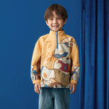 Rabbit Graphic Half zipper Pullover Jacket-7-color-Orioles Yellow -  NianYi, Chinese Traditional Clothing for Kids