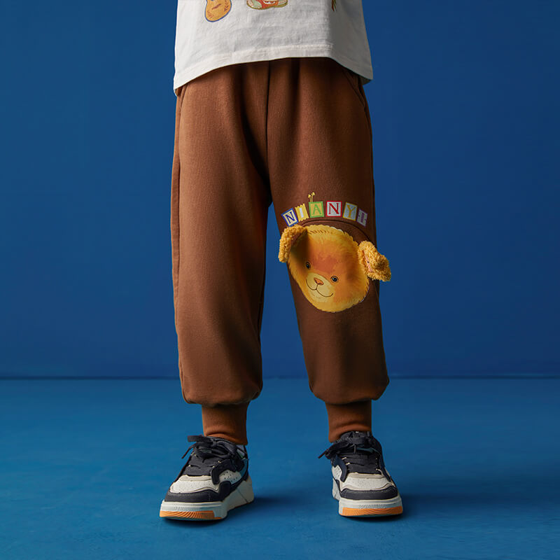 Bear Explorer Sweatpants-2 -  NianYi, Chinese Traditional Clothing for Kids