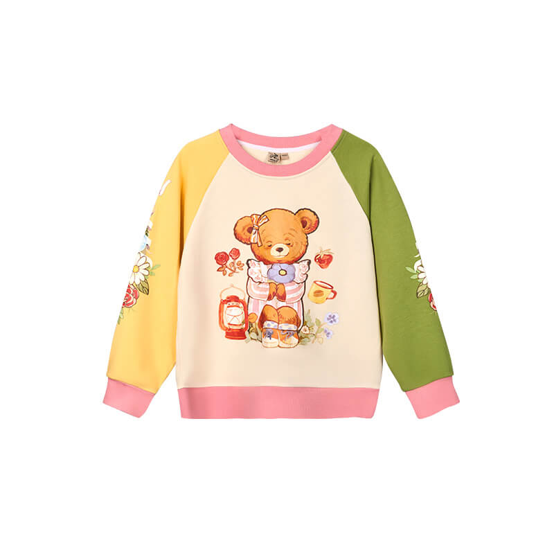Bear Explorer Color Block Raglan Sweatshirt-13 -  NianYi, Chinese Traditional Clothing for Kids