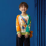 Bear Explorer Color Block Raglan Sweatshirt-16 -  NianYi, Chinese Traditional Clothing for Kids