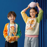 Bear Explorer Color Block Raglan Sweatshirt-2 -  NianYi, Chinese Traditional Clothing for Kids