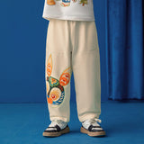 Lucky Bunny Side Graphic Sweatpants-2-color-White Marble -  NianYi, Chinese Traditional Clothing for Kids