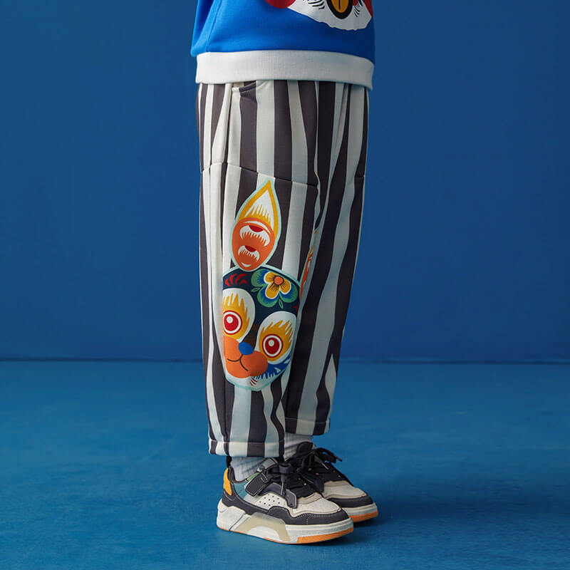 Lucky Bunny Side Graphic Sweatpants-7 -  NianYi, Chinese Traditional Clothing for Kids
