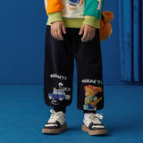 Camping Bear Graphic Sweatpants-8 -  NianYi, Chinese Traditional Clothing for Kids