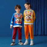 Lucky Bunny Colorblock Pullover and Sweatpants set-4 -  NianYi, Chinese Traditional Clothing for Kids