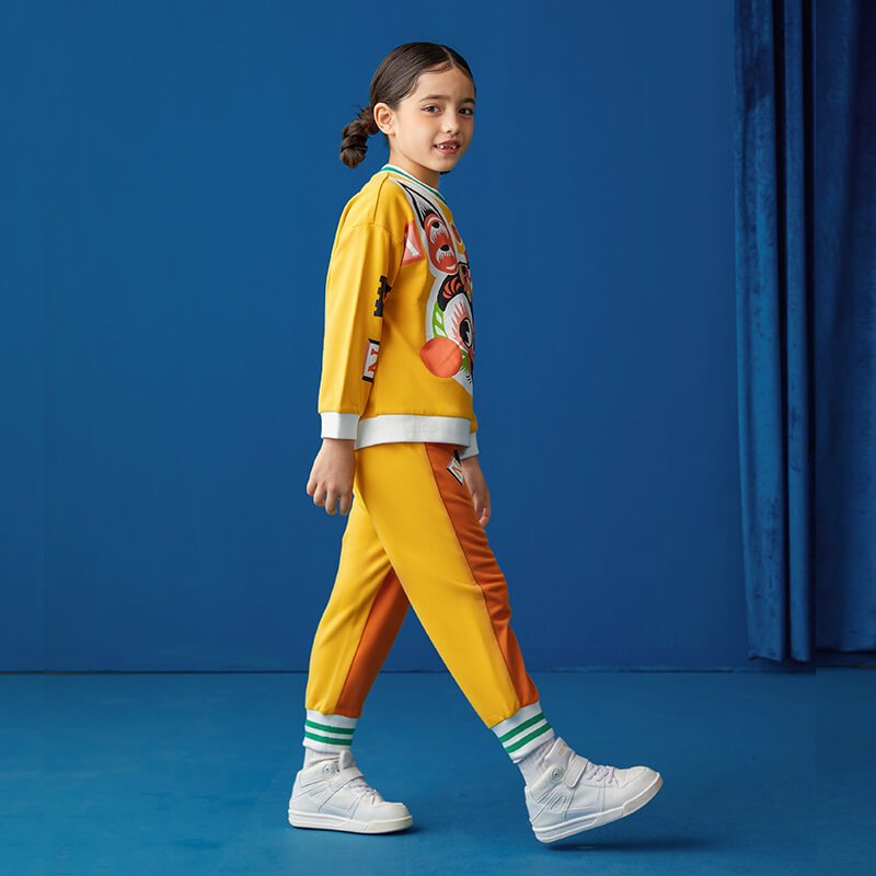 Lucky Bunny Colorblock Pullover and Sweatpants set-6 -  NianYi, Chinese Traditional Clothing for Kids