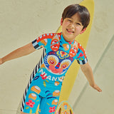 Lucky Bunny Graphic All in One Sun Swimsuit-10-color-Glaze Blue -  NianYi, Chinese Traditional Clothing for Kids