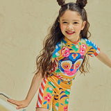 Lucky Bunny Graphic All in One Sun Swimsuit-2-color-Orioles Yellow -  NianYi, Chinese Traditional Clothing for Kids