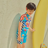 Lucky Bunny Graphic All in One Sun Swimsuit-6 -  NianYi, Chinese Traditional Clothing for Kids