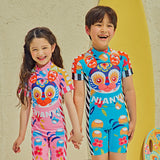 Lucky Bunny Graphic All in One Sun Swimsuit-9 -  NianYi, Chinese Traditional Clothing for Kids