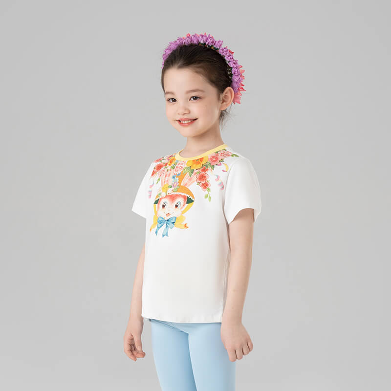 Animal Friends Graphic Tees-5 -  NianYi, Chinese Traditional Clothing for Kids