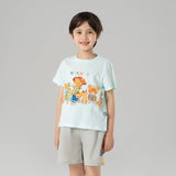 Animal Friends Exploration Tee-10-color-Cloud Water Blue -  NianYi, Chinese Traditional Clothing for Kids