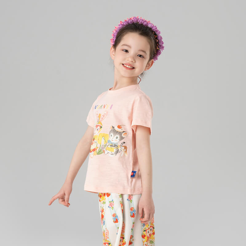 Animal Friends Exploration Tee-5 -  NianYi, Chinese Traditional Clothing for Kids