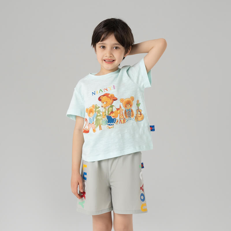 Animal Friends Exploration Tee-7 -  NianYi, Chinese Traditional Clothing for Kids